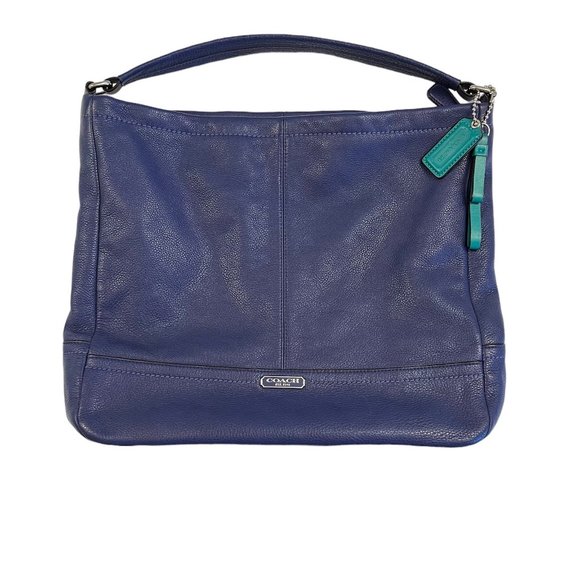 Designer Coach Vintage Midnight Blue Leather Hobo Handbag - Picture 1 of 10